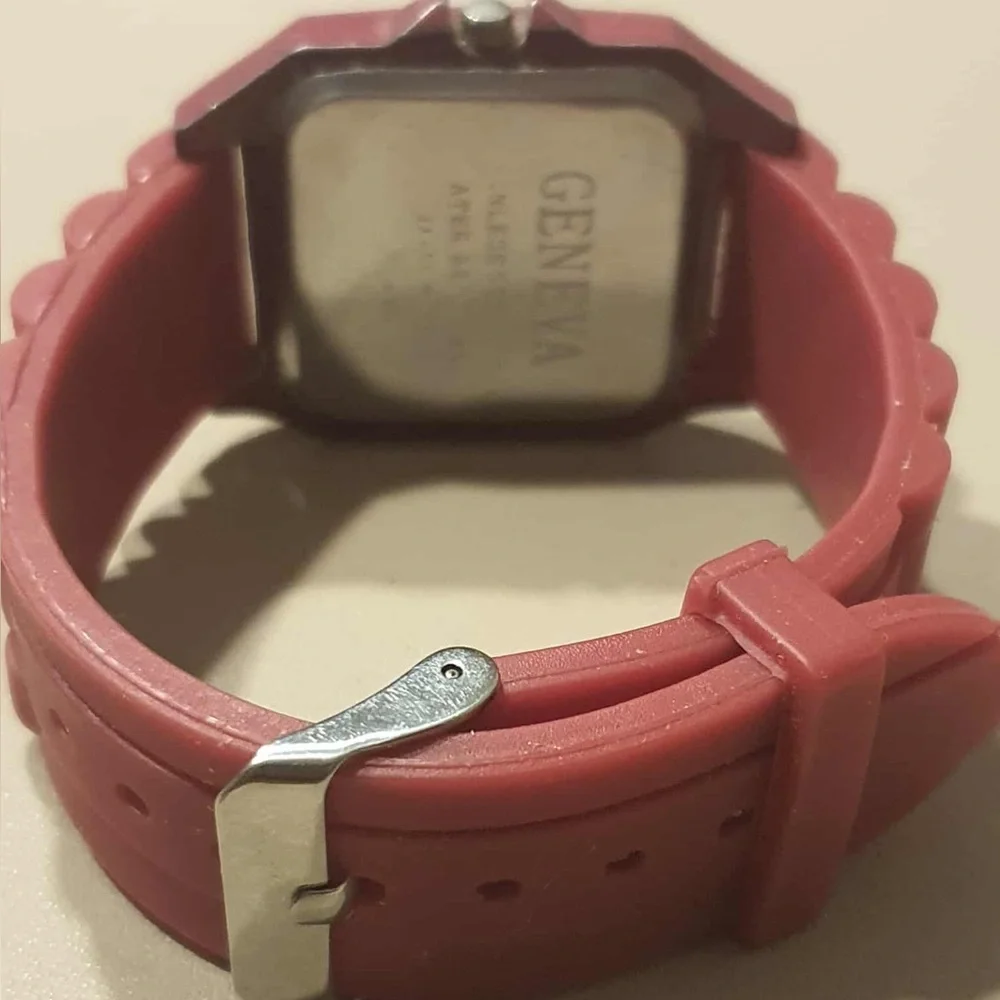 🦋10/$20🦋 Geneva Red Rhinestone Silicone Women's Watch